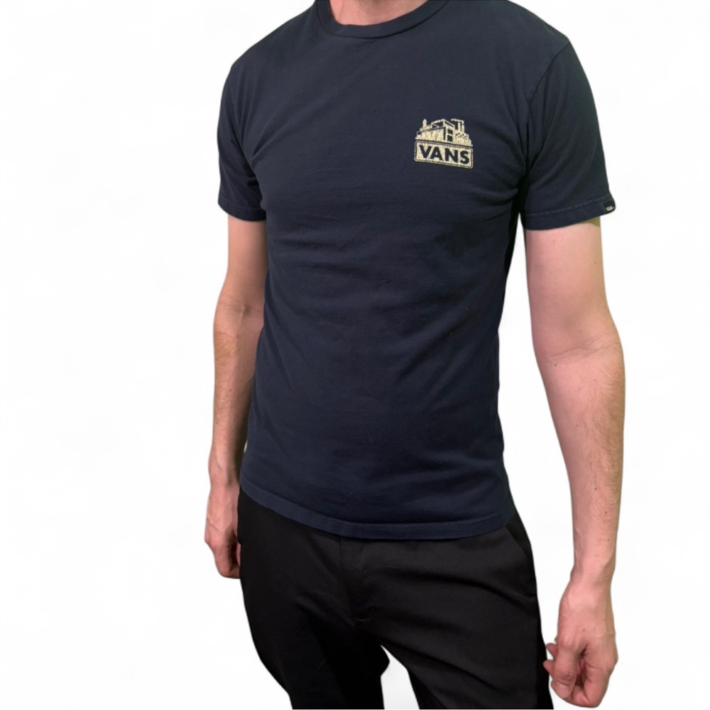 Y2K Vans cotton basic tee navy graphic shirt classic  skateboarding streetwear S